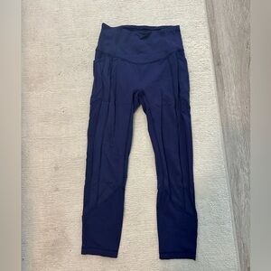 High-Waist Navy Blue Athletic Leggings